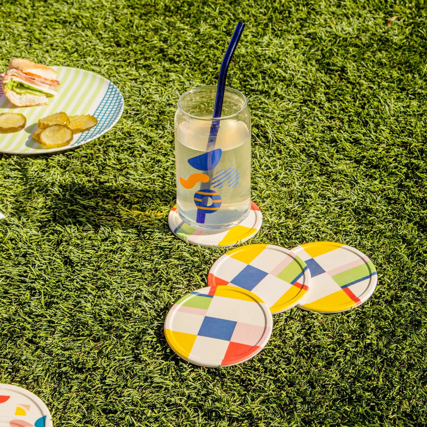 Bamboo Coasters in Colorblock
