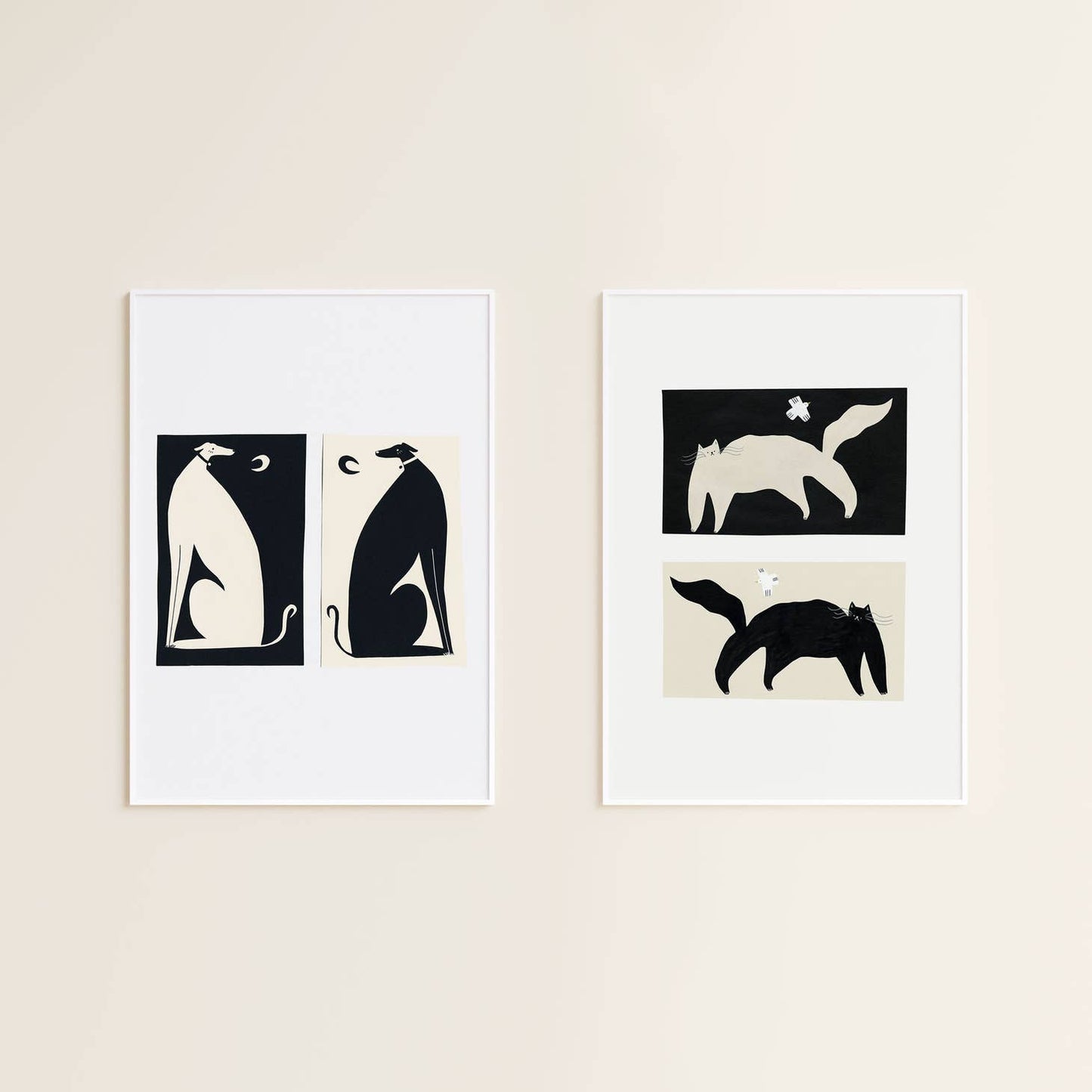 "Negative / Positive Dogs" Art Print