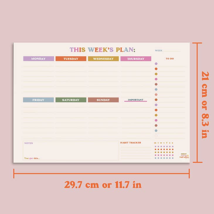 You Got This - A4 Weekly Planner Pad with Habit Tracker