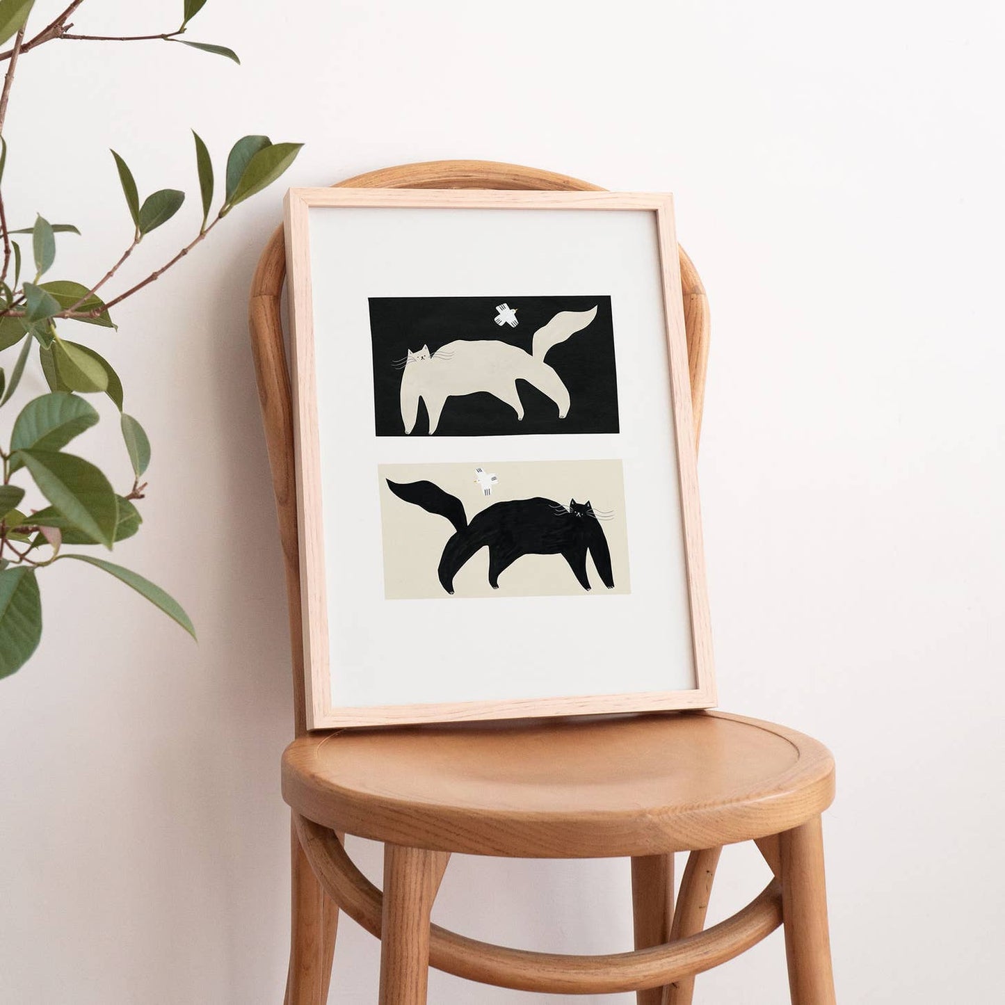 "Negative / Positive Cats" Art Print