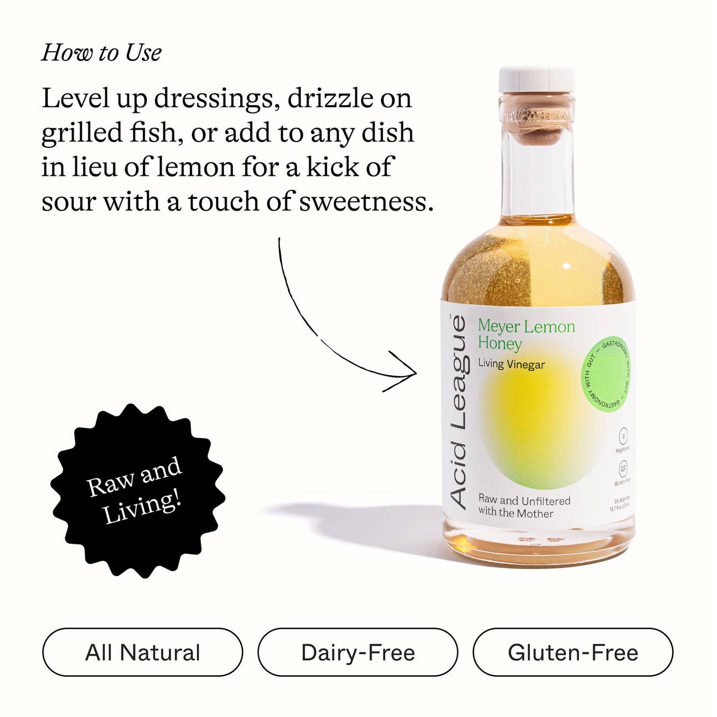 Meyer Lemon Honey Living Vinegar