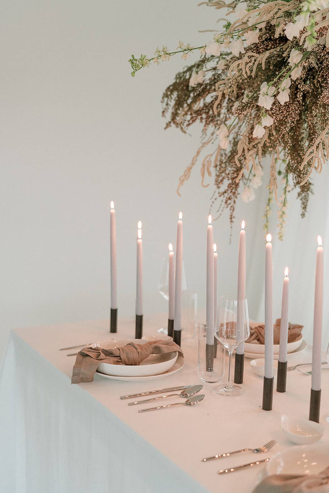 Bluebell Beeswax Taper Candle Pair