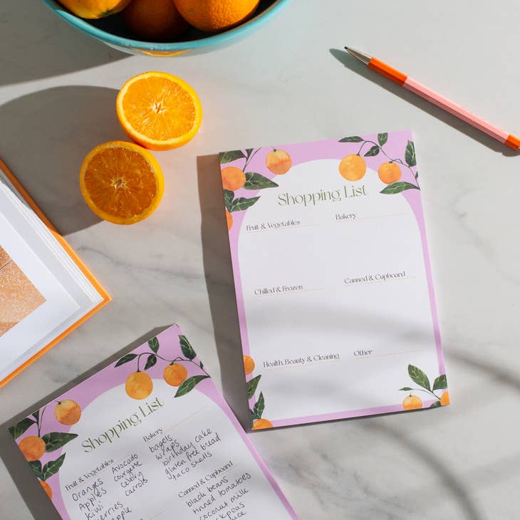 Orangerie A5 Shopping List Pad