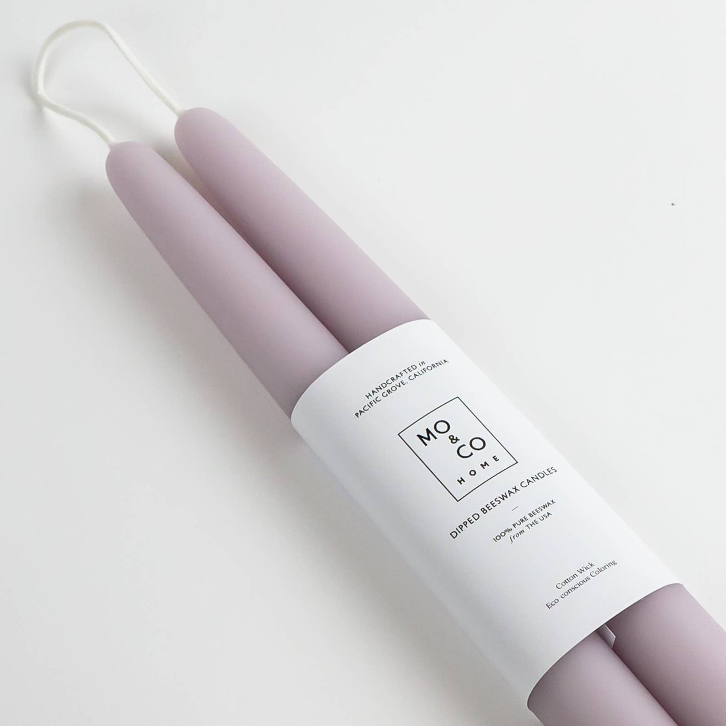 Lavender Beeswax Taper Candle Pair
