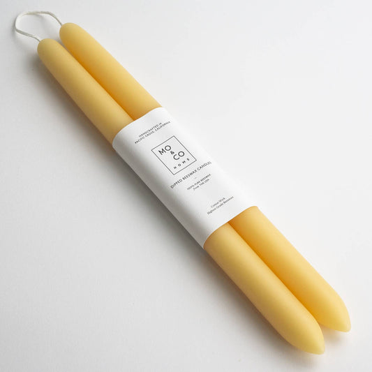 Daisy Beeswax Taper Candle Pair