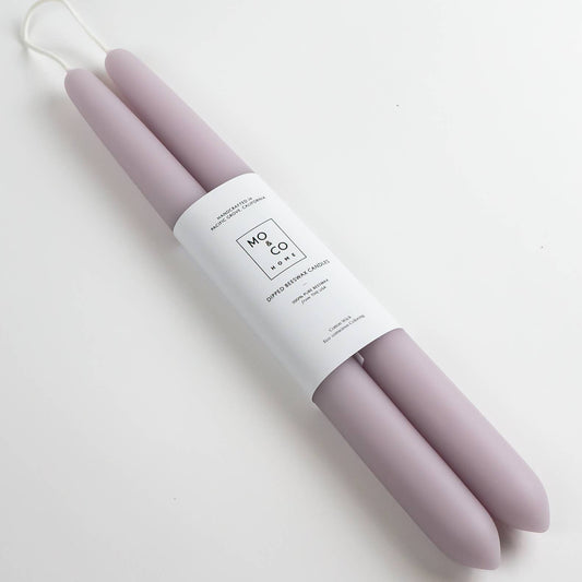 Lavender Beeswax Taper Candle Pair