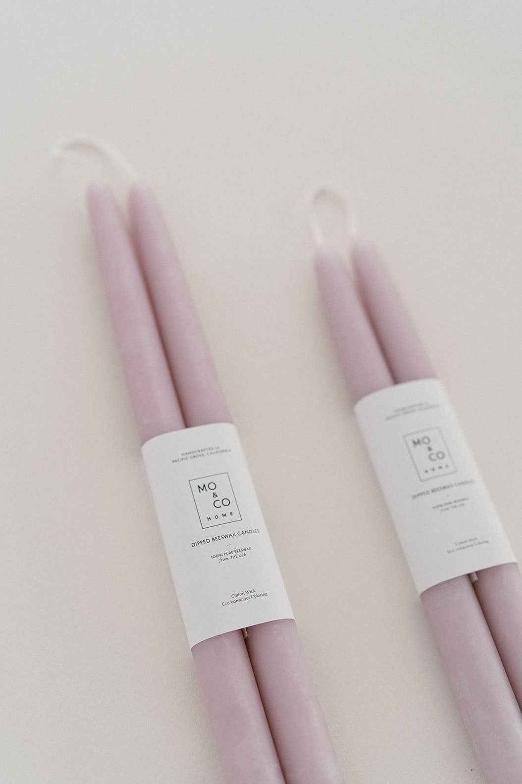 Lavender Beeswax Taper Candle Pair