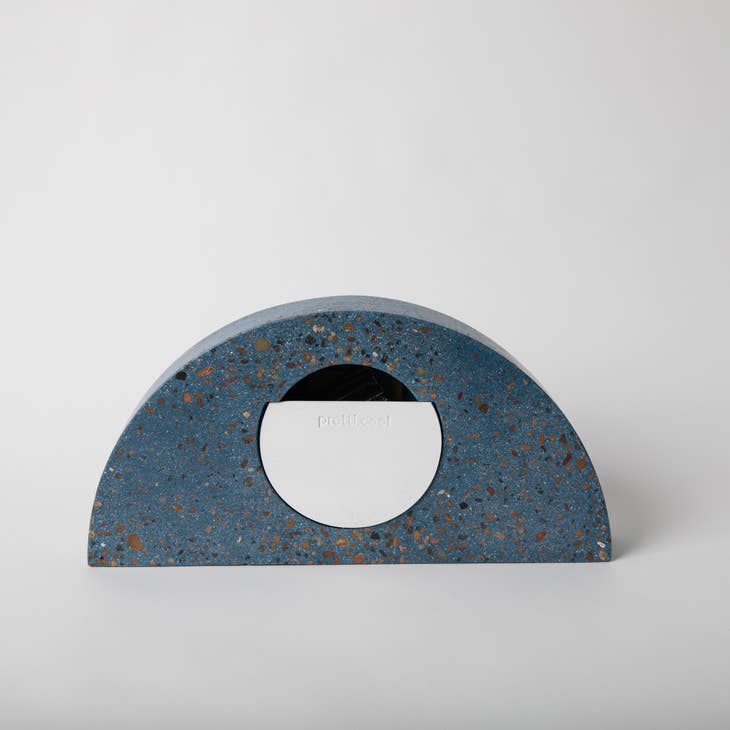 Mantle Clock - Cobalt Pebbled Terrazzo