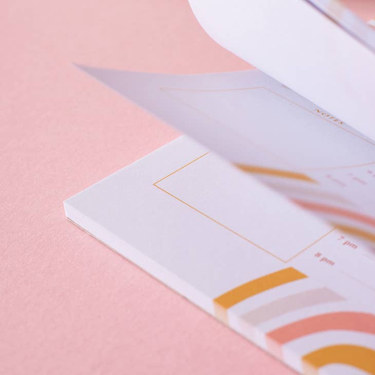 Daily Planner Pad | Abstract Rainbow