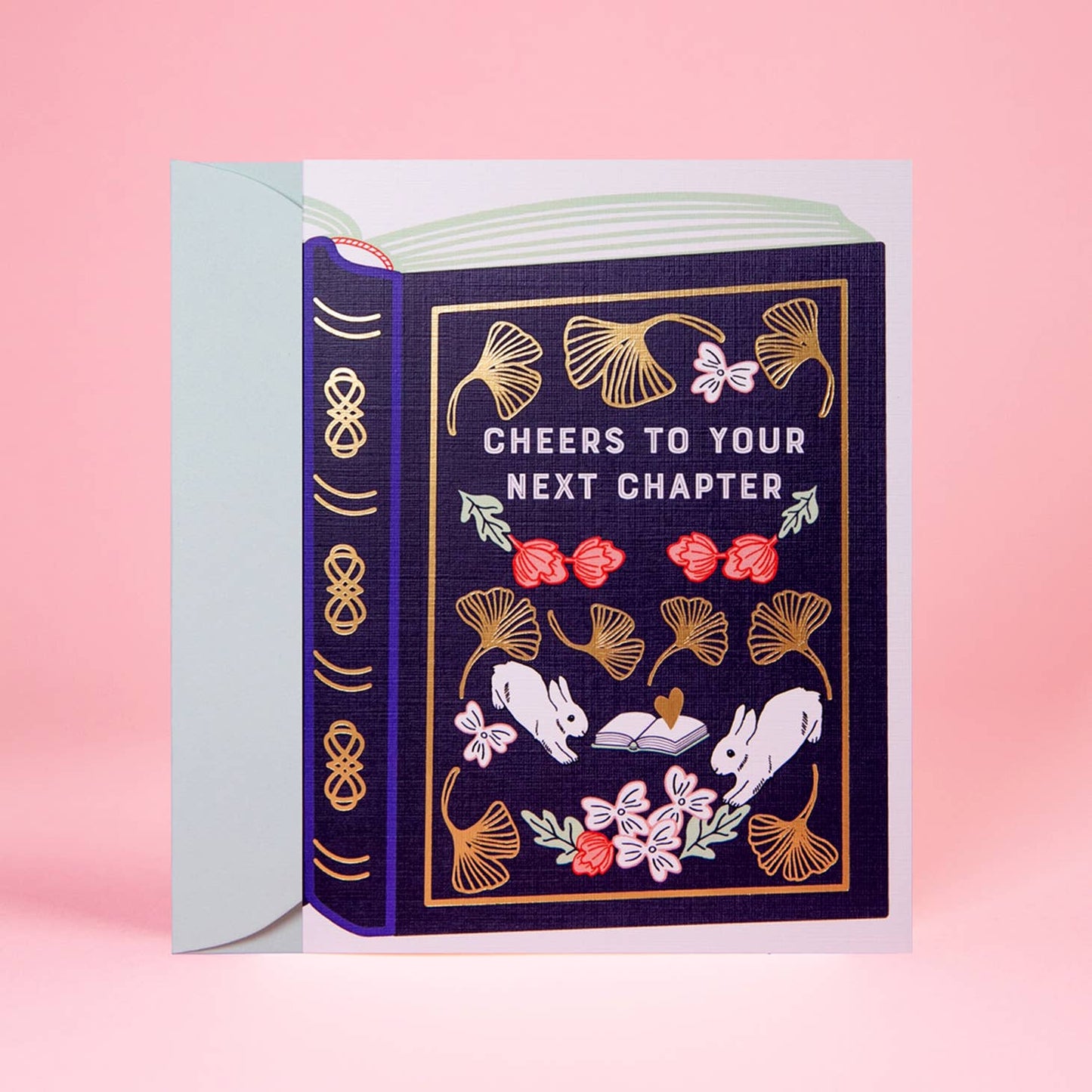Next Chapter Book Congratulation Gold Foil Greeting Card