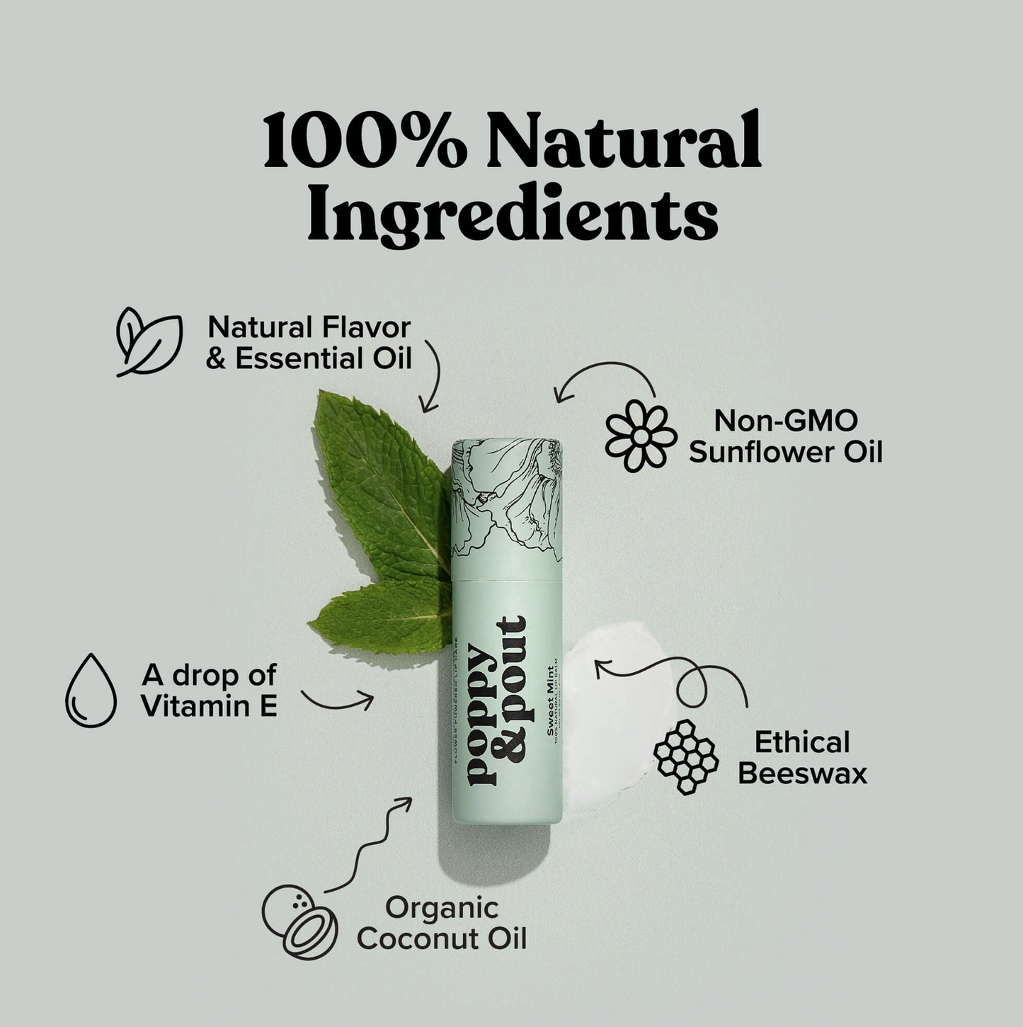 Poppy & Pout Hydrating Sweet Mint Lip Balm