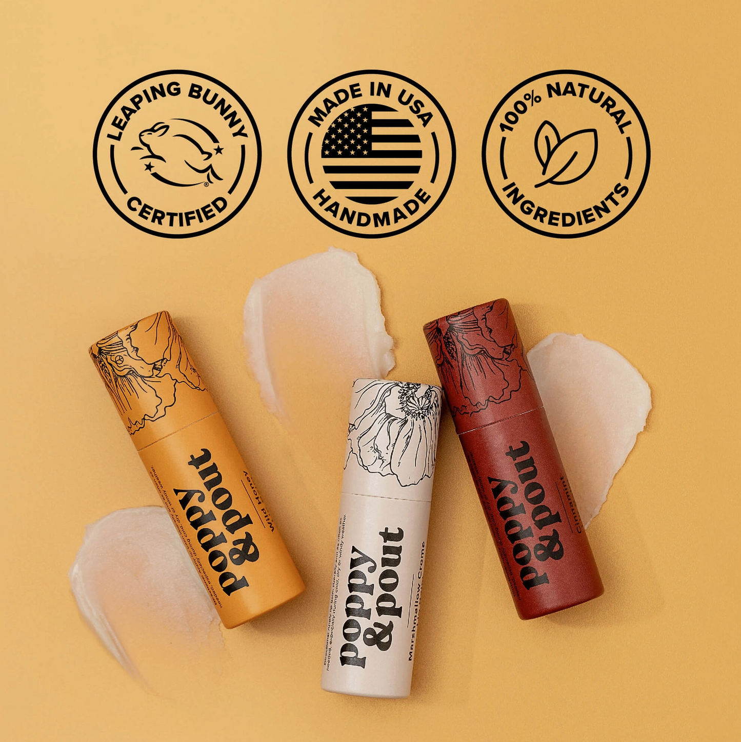 Poppy & Pout Hydrating Wild Honey Lip Balm