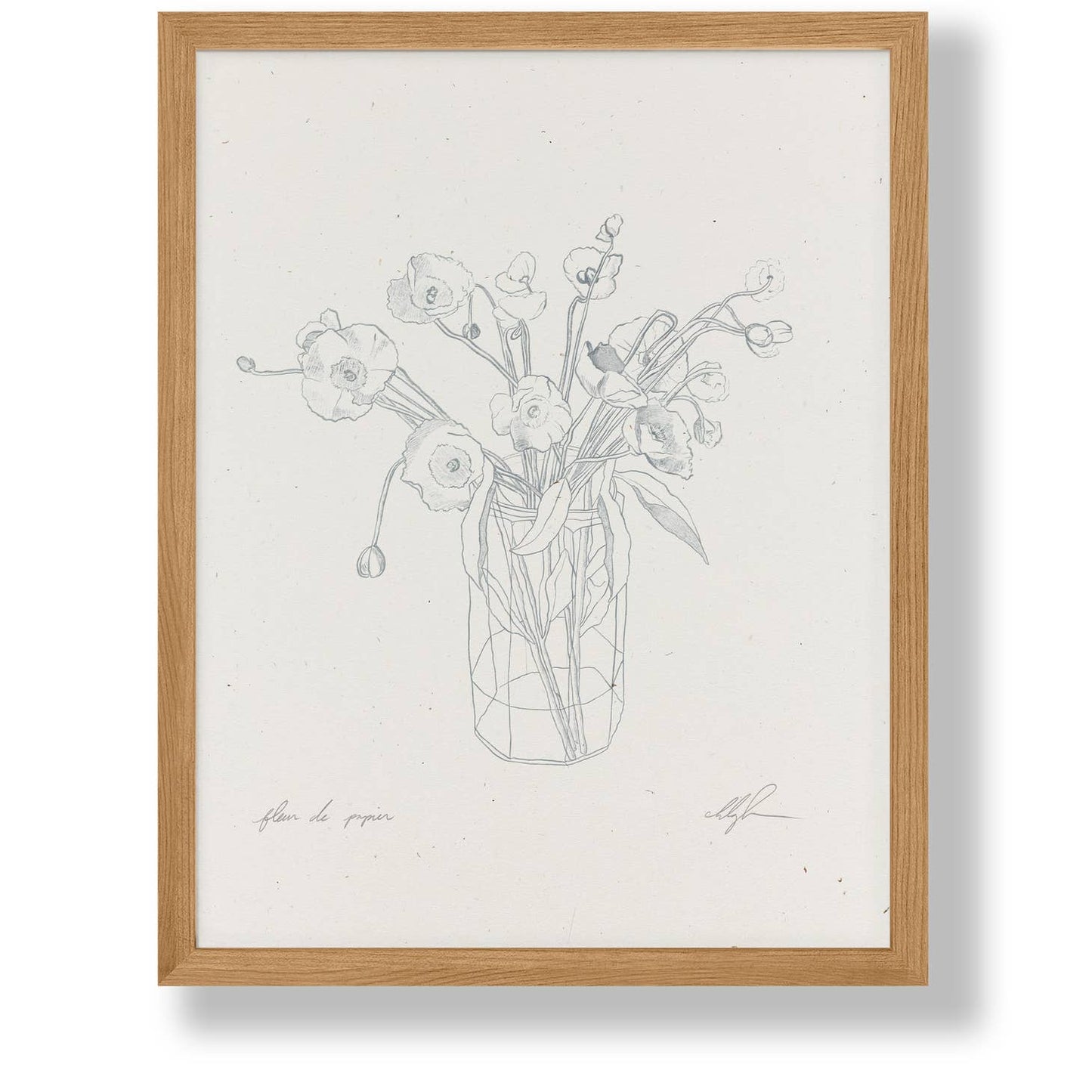 "Fleurs de Papier in Cornflower Blue" Art Print