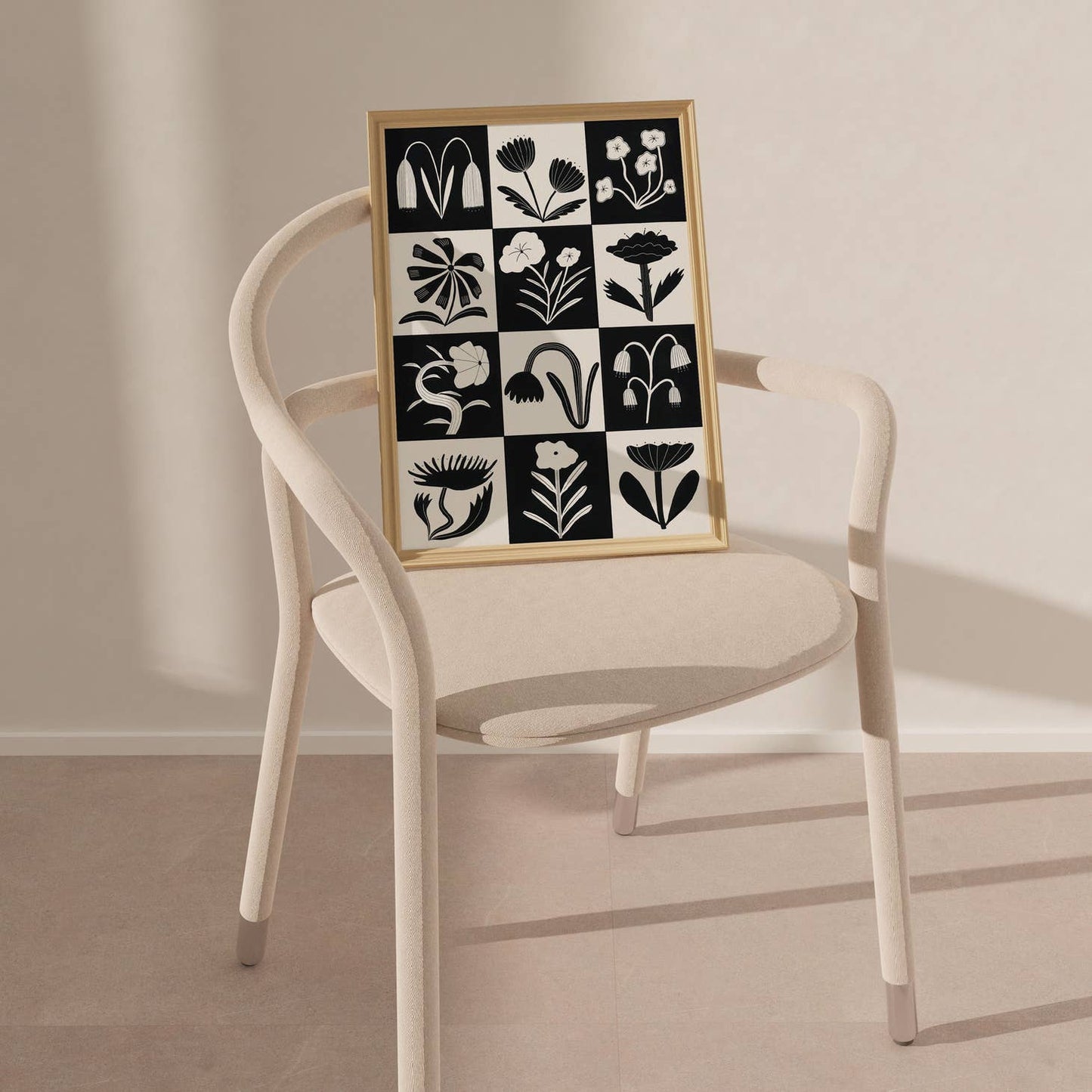 "Black And White Flowers" Art Print