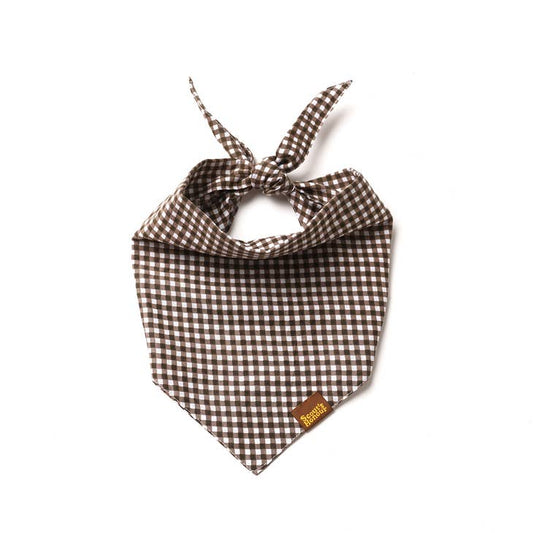 Gingham Dog Bandana in Brown