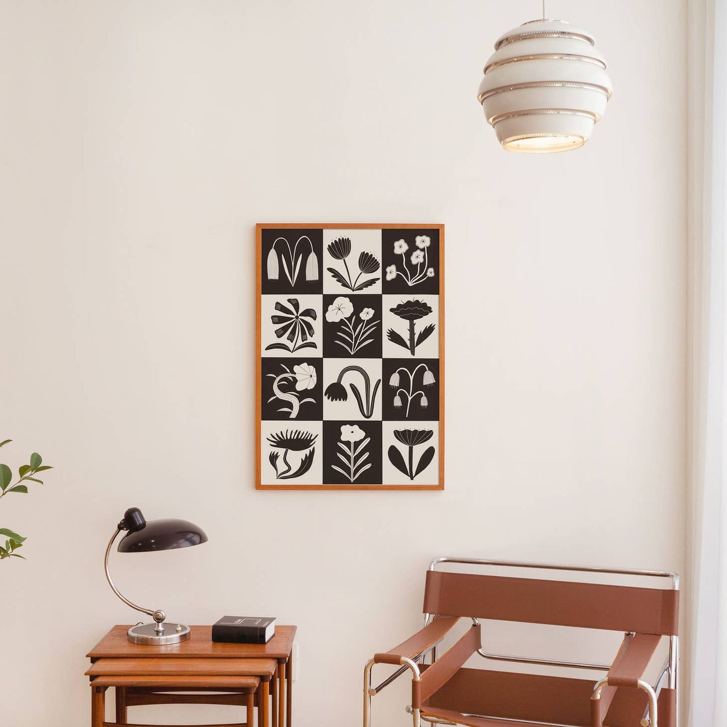 "Black And White Flowers" Art Print
