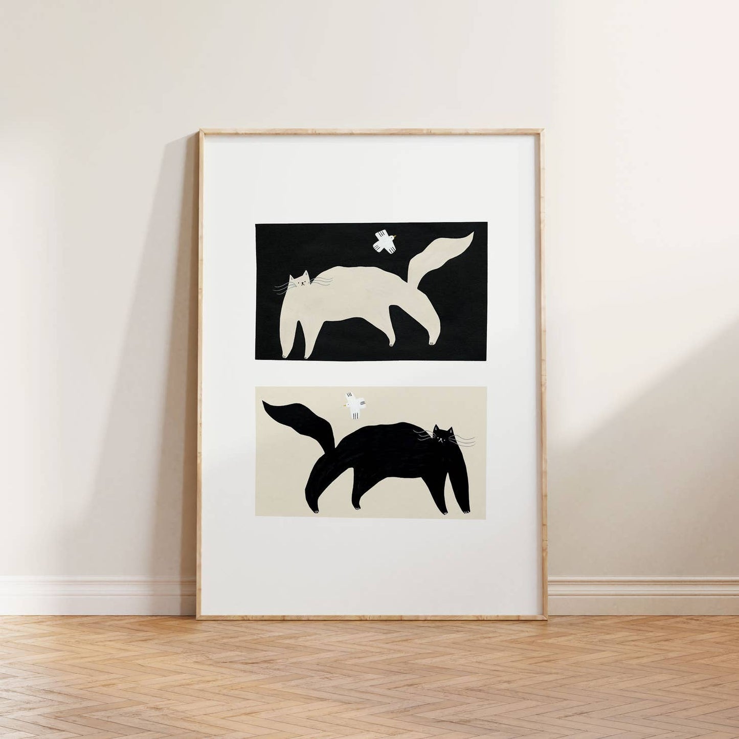 "Negative / Positive Cats" Art Print