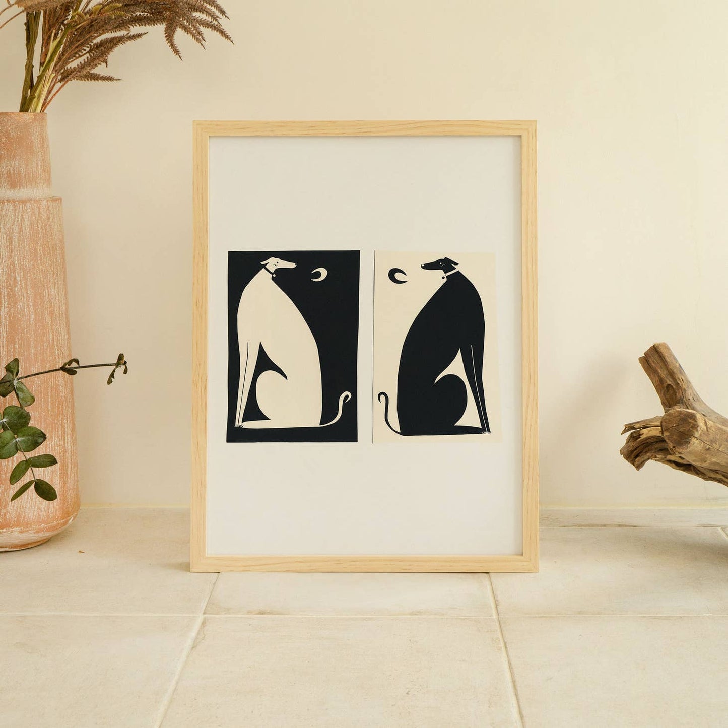 "Negative / Positive Dogs" Art Print