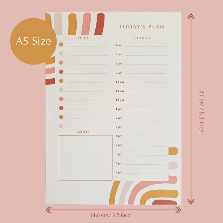 Daily Planner Pad | Abstract Rainbow