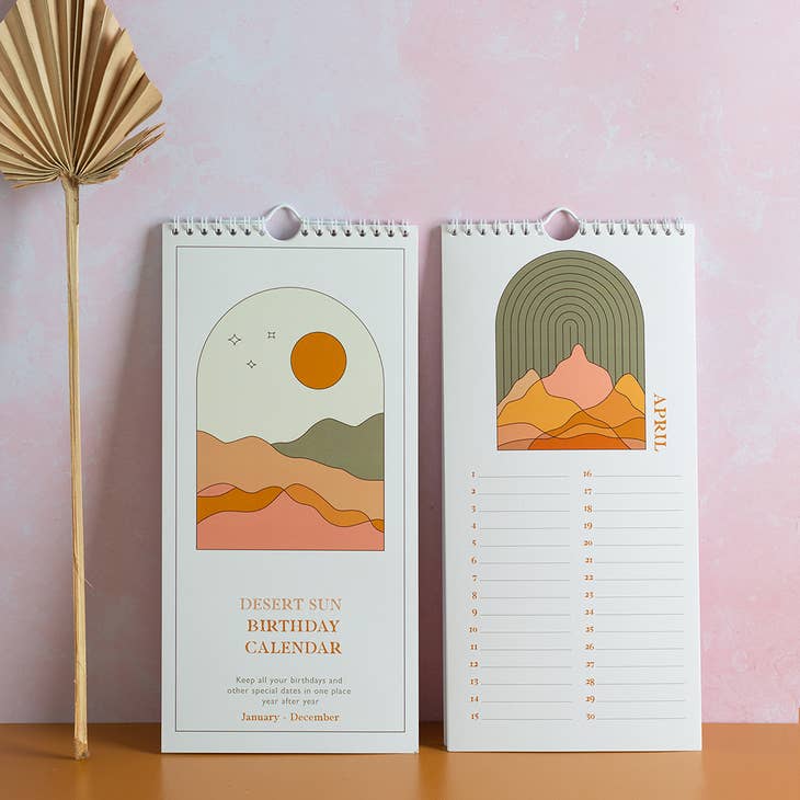 Undated Birthday Calendar | Desert Sun