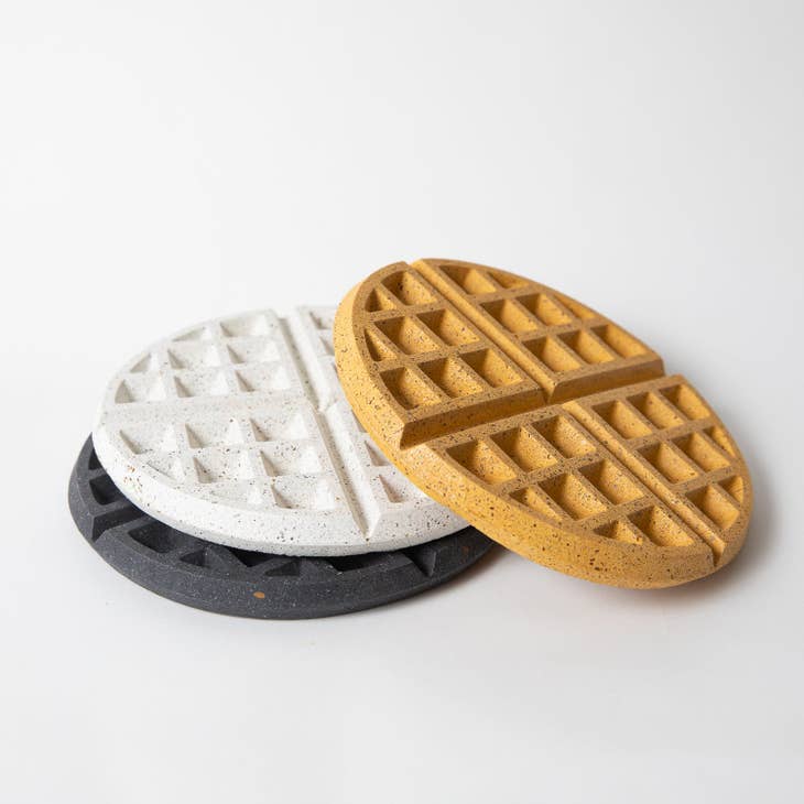 Waffle Trivet - White Terrazo
