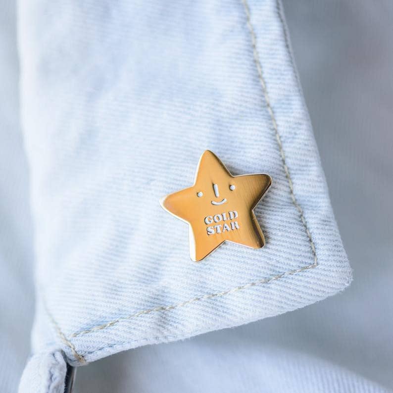 Gold Star Enamel Pin