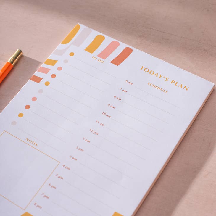 Daily Planner Pad | Abstract Rainbow
