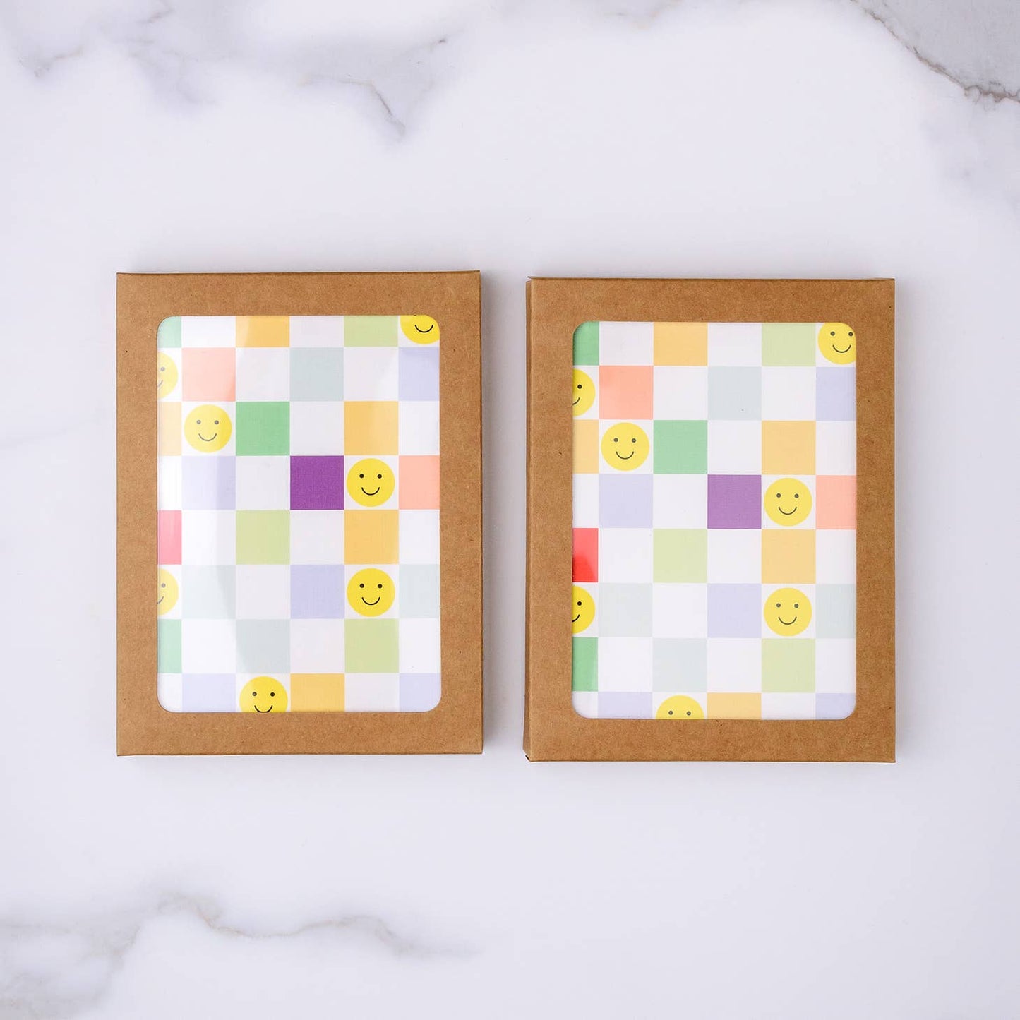 Checkered Happy Face Greeting Card