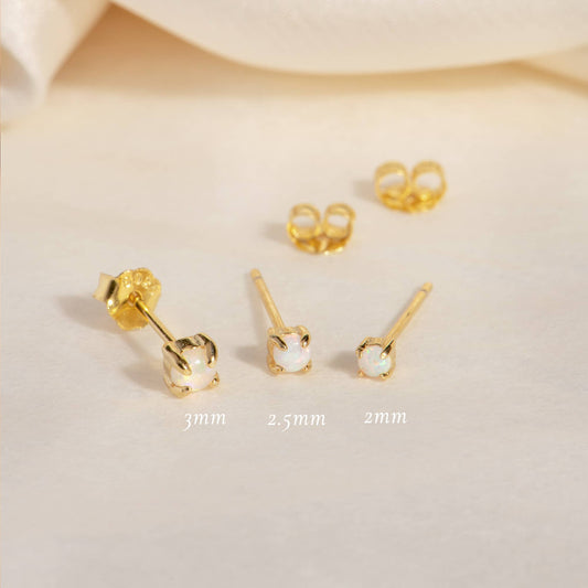 Tiny Opal Trio Stud Earrings Set