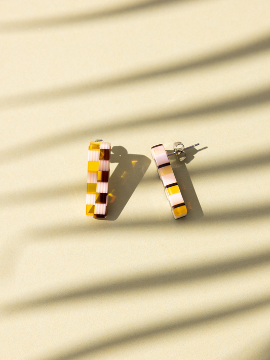 Checkered Ivy Studs