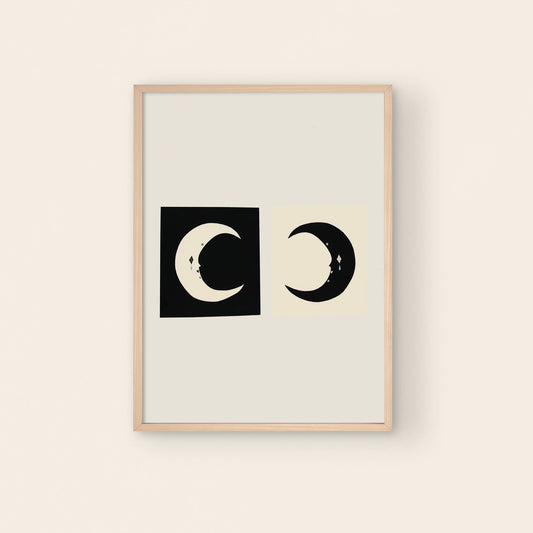 "Negative / Positive Moon" Art Print