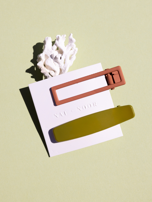 Lani In Olive + Burnt Orange Hair Clips