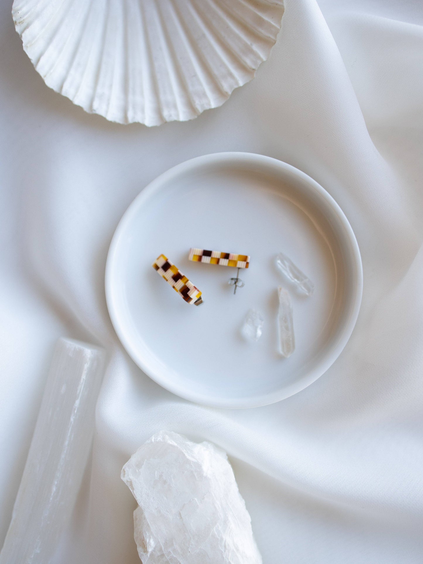 Checkered Ivy Studs
