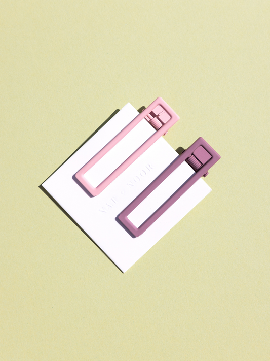 Lu Lu In Mauve + Pink Hair Clips
