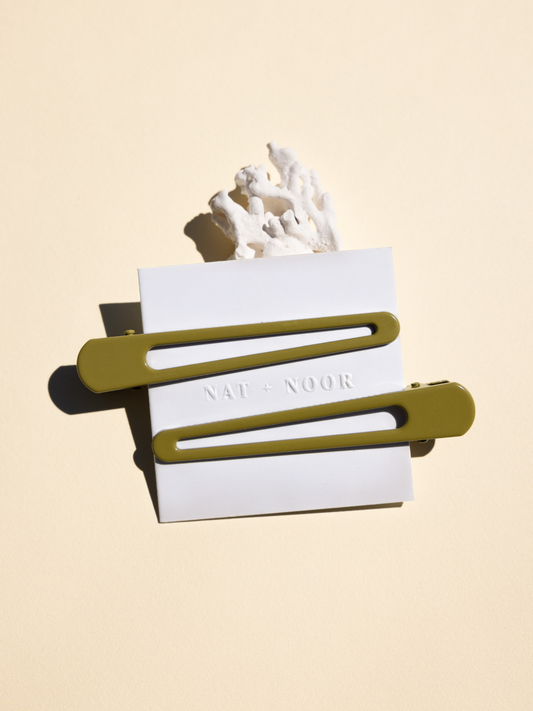 Triangle In Olive Hair Clips
