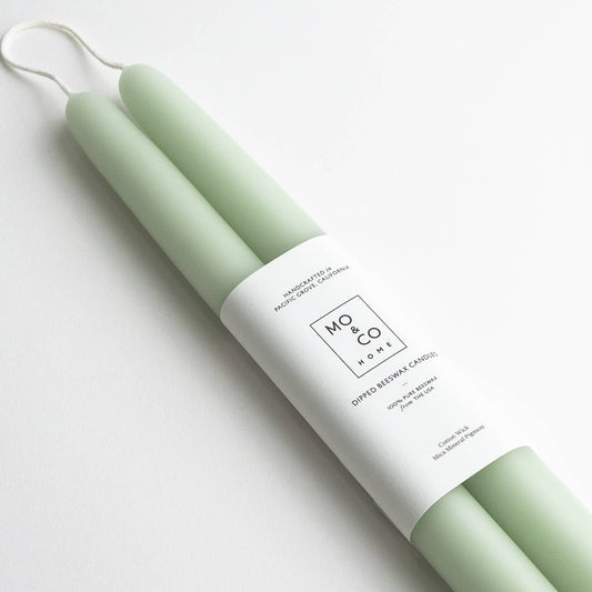 Eucalyptus Beeswax Dipped Candle Pair