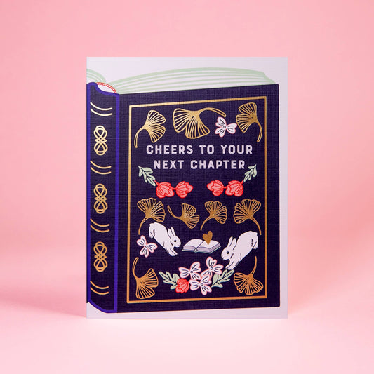 Next Chapter Book Congratulation Gold Foil Greeting Card