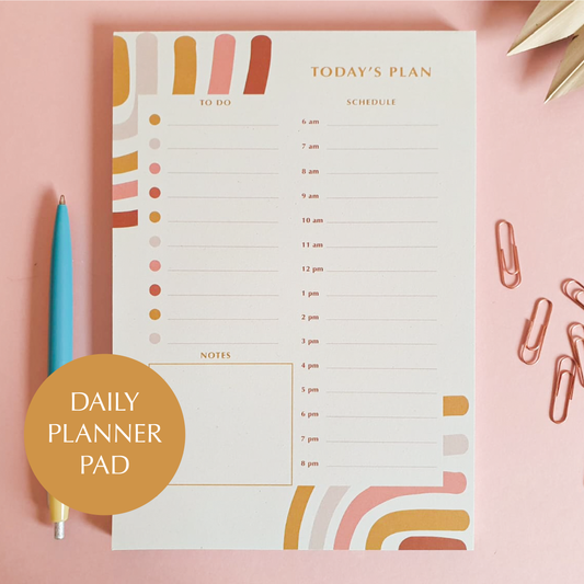 Daily Planner Pad | Abstract Rainbow