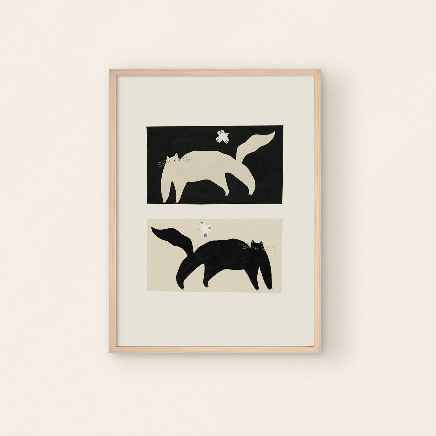 "Negative / Positive Cats" Art Print
