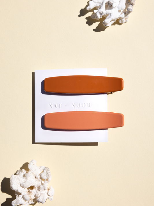 Lani Clips In Orange + Peach