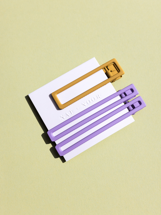 Yarrow In Lilac + Mustard Hair Clips
