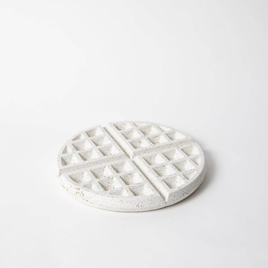 Waffle Trivet - White Terrazo