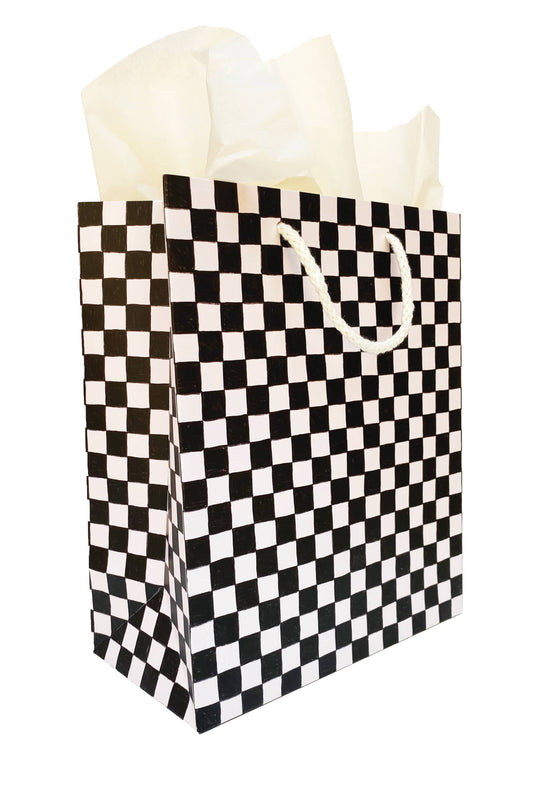 Black Checkers Gift Bag