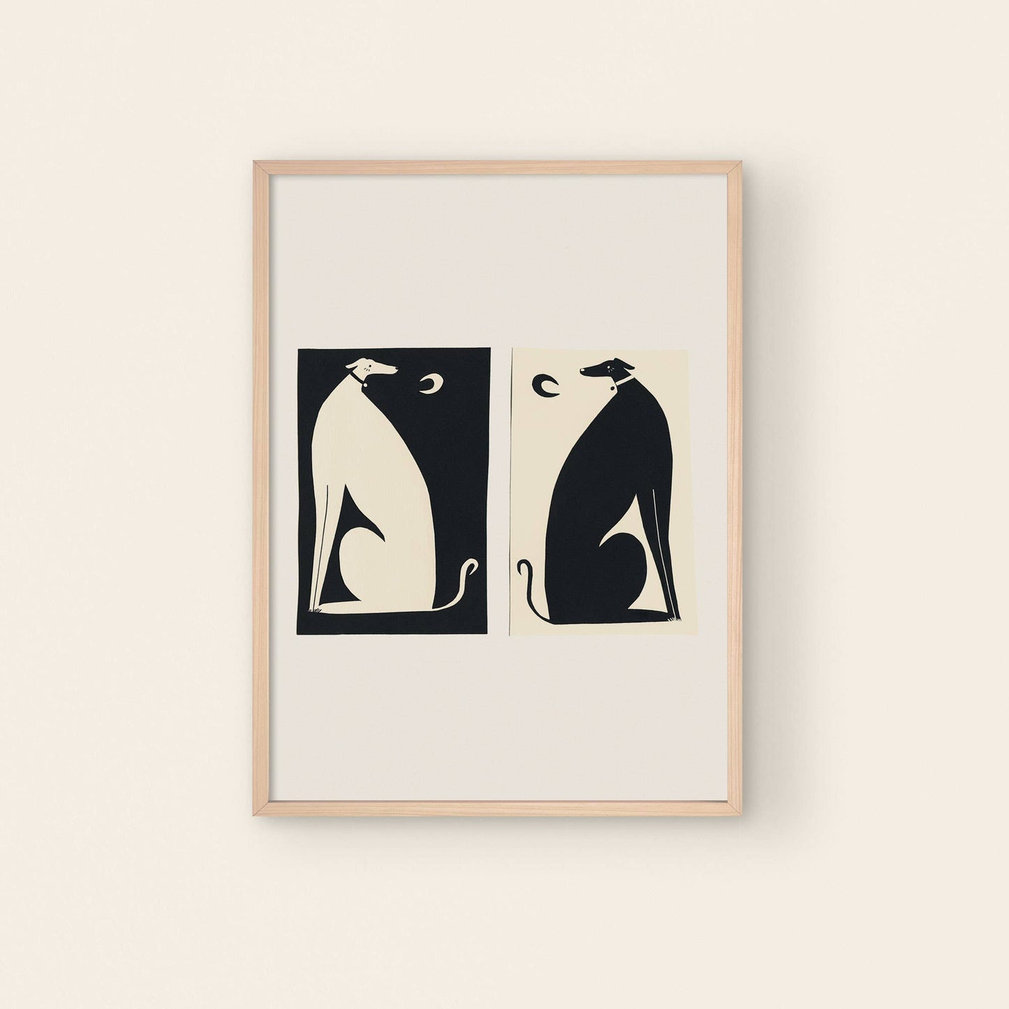 "Negative / Positive Dogs" Art Print