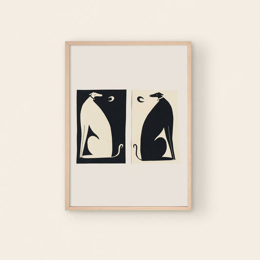 "Negative / Positive Dogs" Art Print