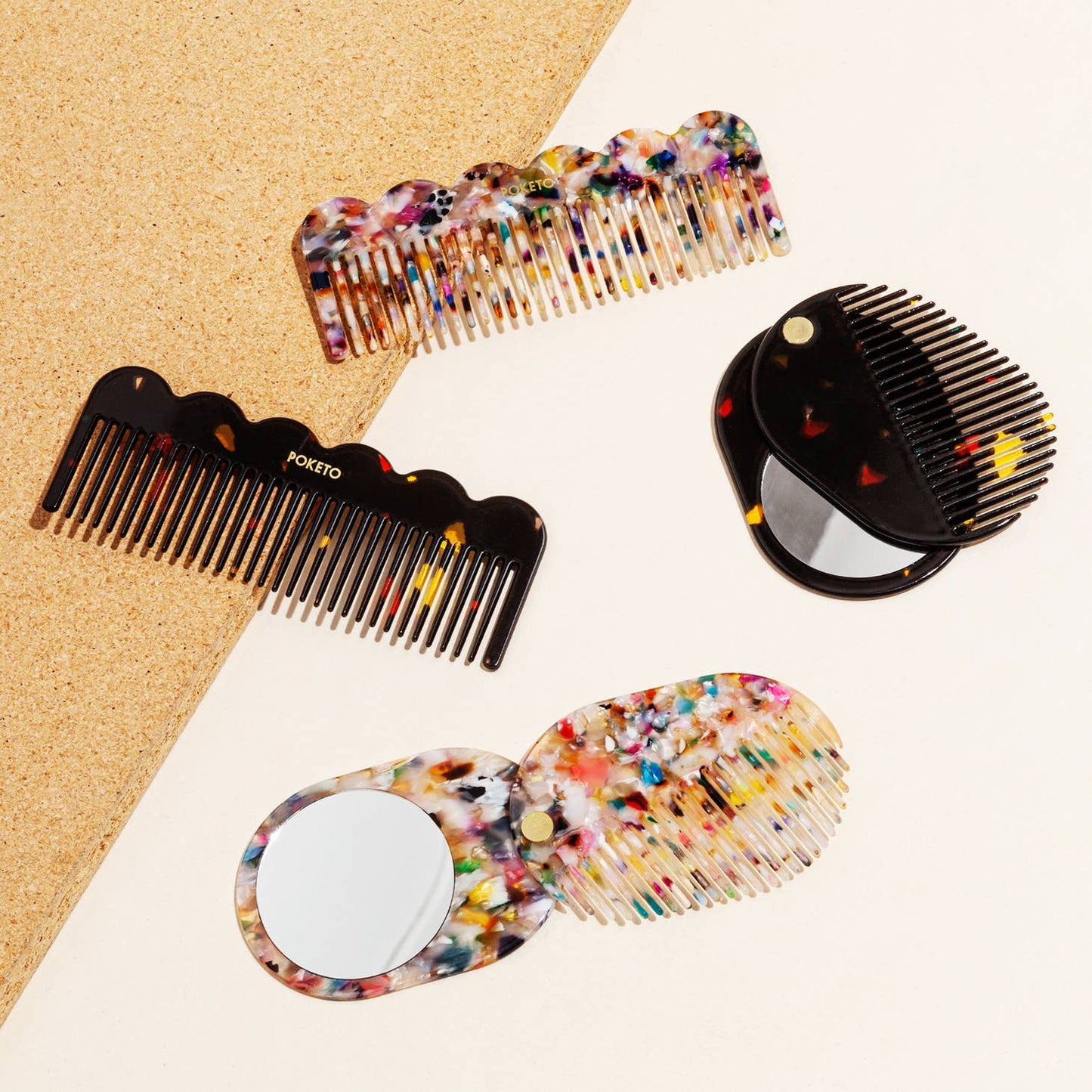 Wave Comb in Black Amber
