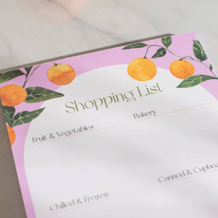 Orangerie A5 Shopping List Pad