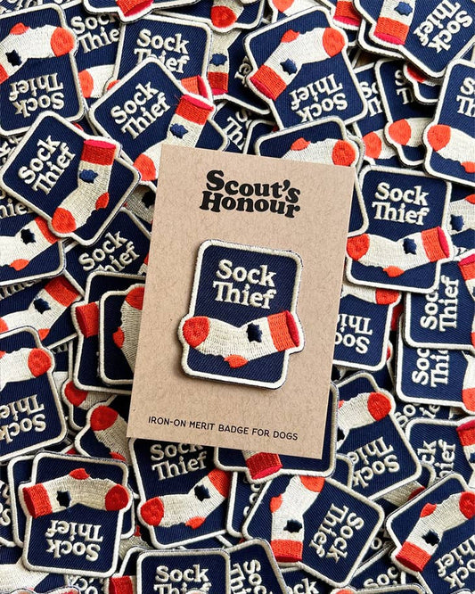 "Sock Thief" Iron-on Patch for Dogs