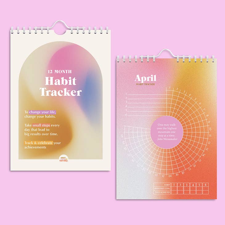 Daily Habit Tracker | 12 Month Goal Planner | Gradients