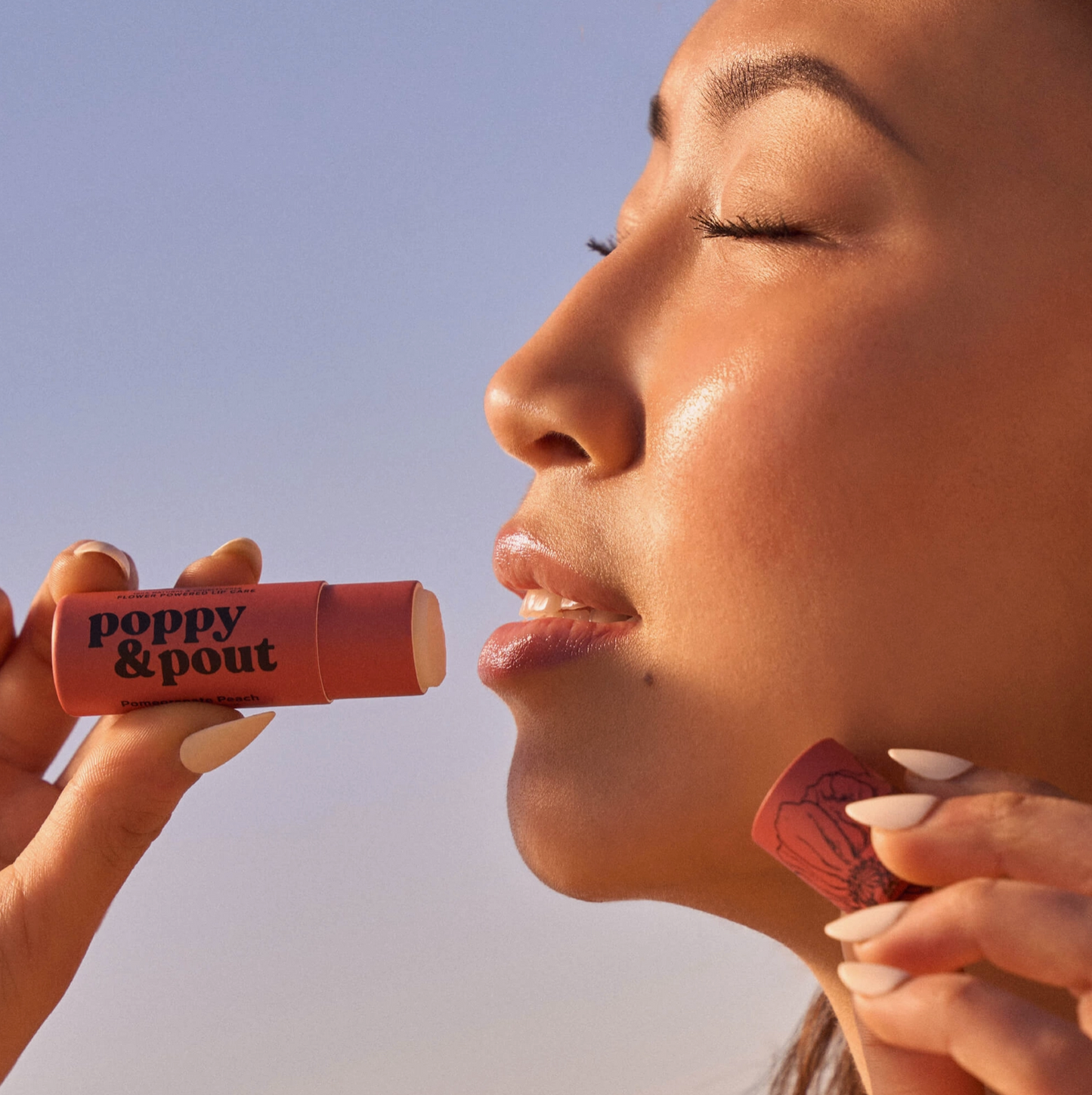 Poppy & Pout Hydrating Pomegranate Peach Lip Balm
